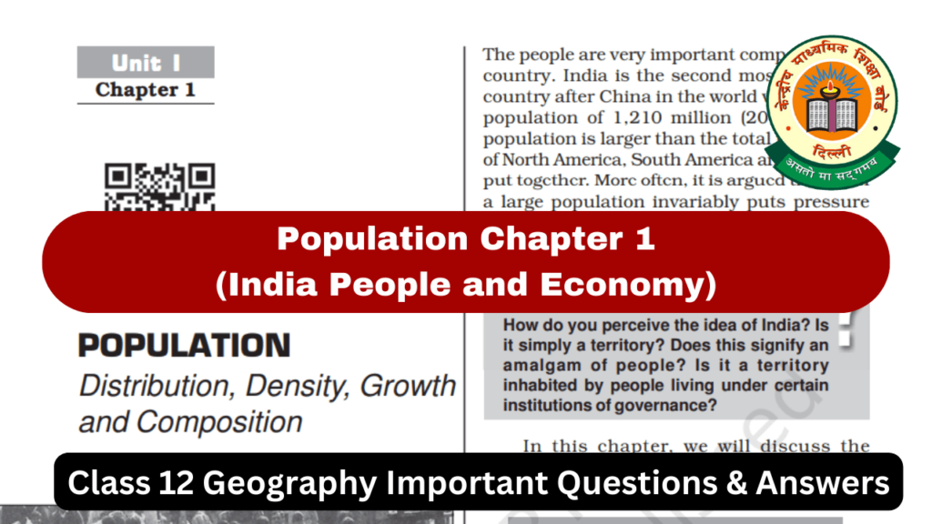 india people and economy class 12 chapter 1 population imp questions