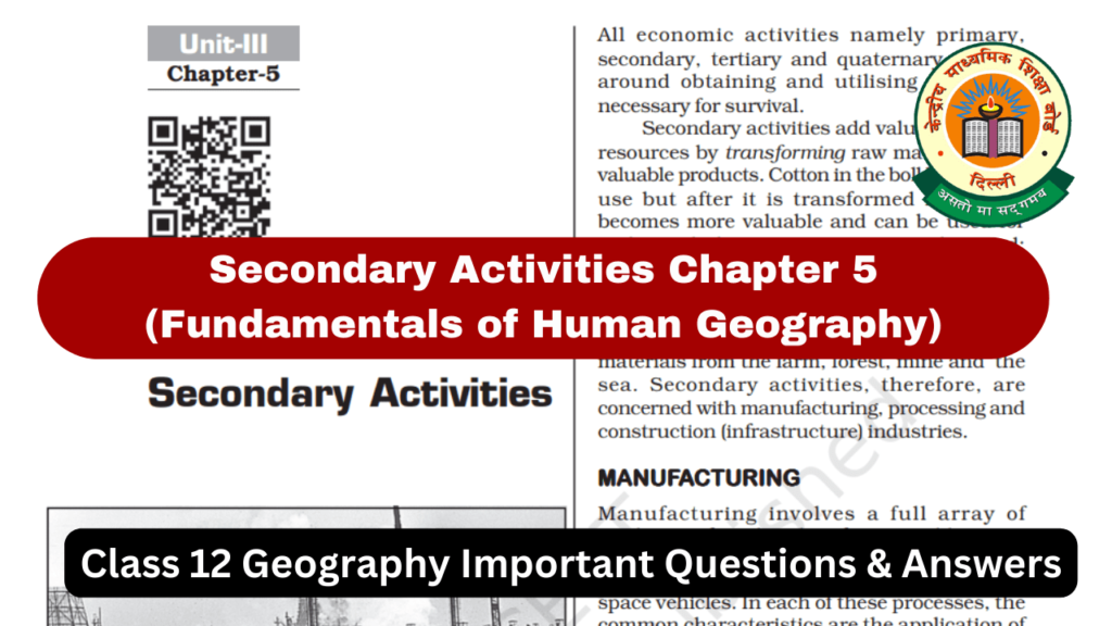 secondary activities class 12 important questions answers